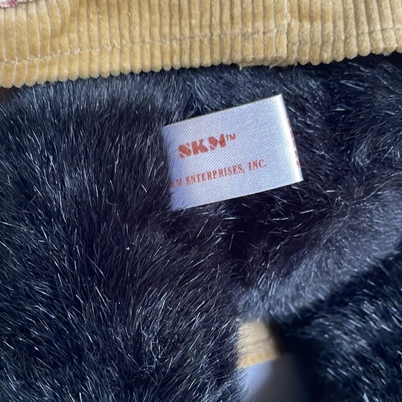 SKM Entreprises black teddy bear plush with corduroy dress vintage collectable. - Picture 11 of 12